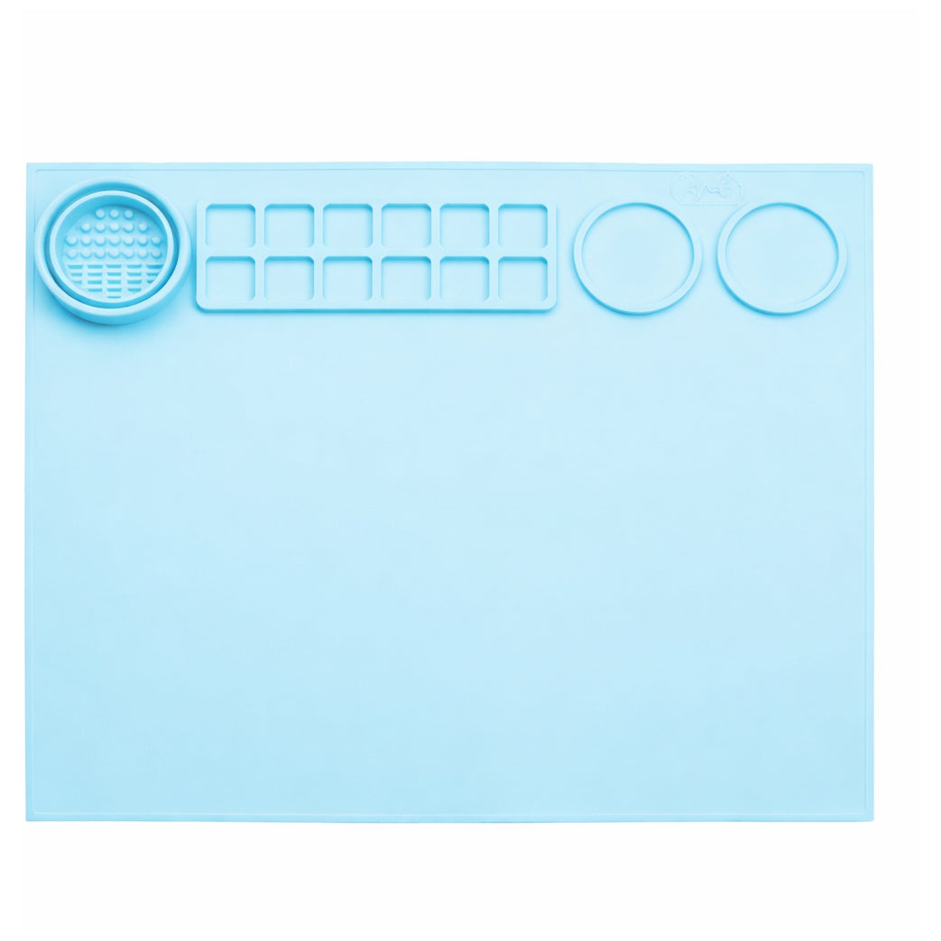 Silicone Painting Mat 17x15 Inch with Removable Cup and Palette for Resin Art and DIY Crafts