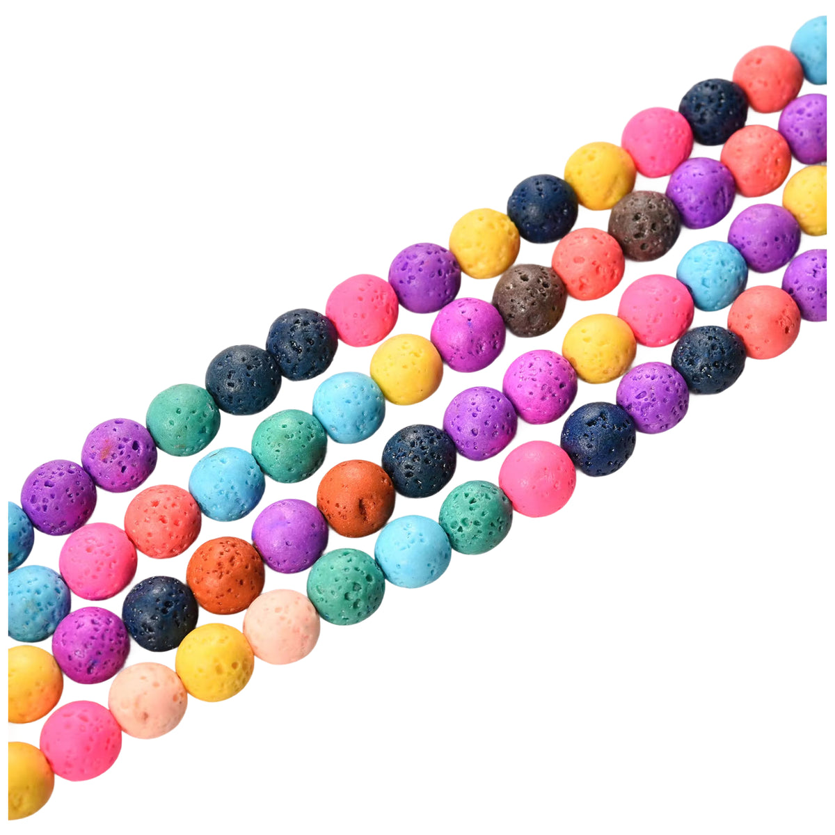 15 Inch Strand Lava Stone Beads for Jewelry Making, Natural Round Beads for Bracelets and Necklaces