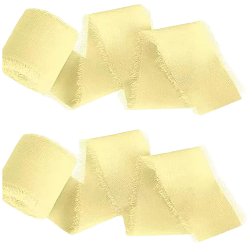 Chiffon Silk Ribbon 1.5 Inch x 10 Yards for Wedding Bouquets, Invitations, and Decorations, Pack of 2