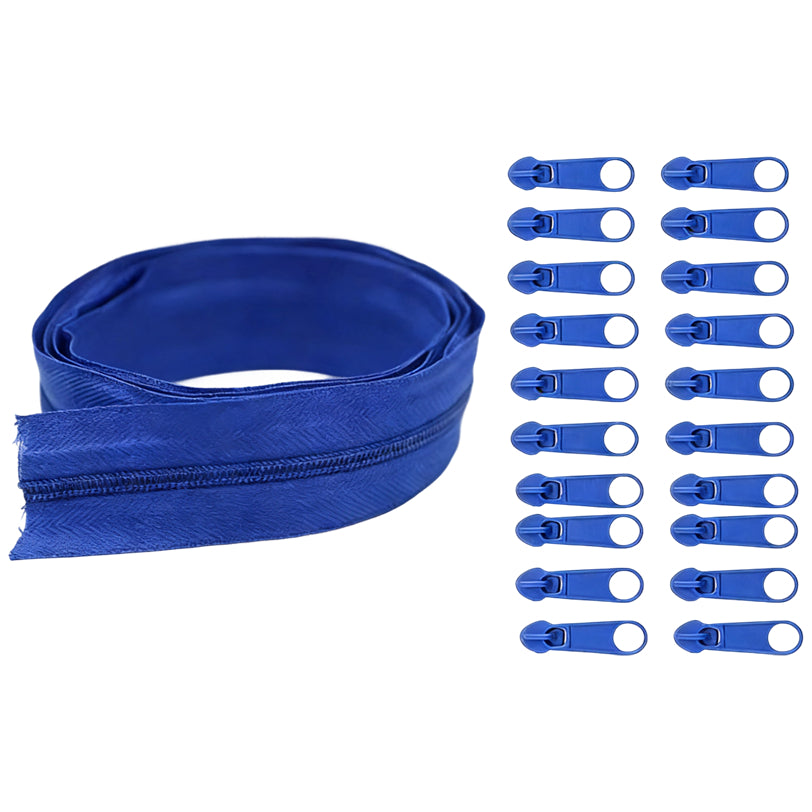 Nylon Coil Zipper 10 Yards with 20 Sliders for DIY Sewing Bags Garments and Crafts