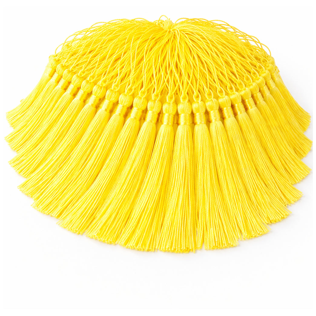 Mini Silky Tassels with Loops for Jewelry Making DIY Crafts Bookmarks Handmade Polyester 5 Inch, Pack of 100