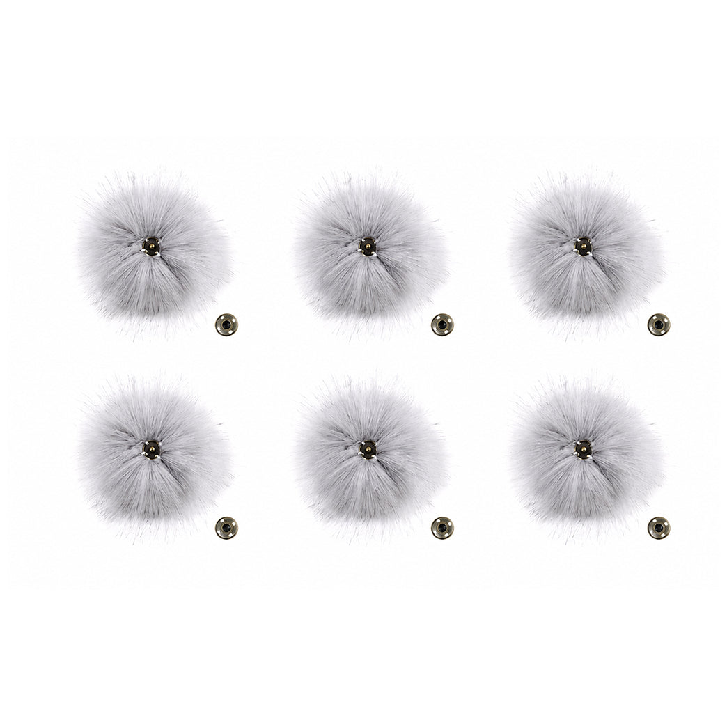 Detachable Faux Fox Fur Pom Poms for Hats with Snaps, 4.3 Inch DIY Accessories, Pack of 6