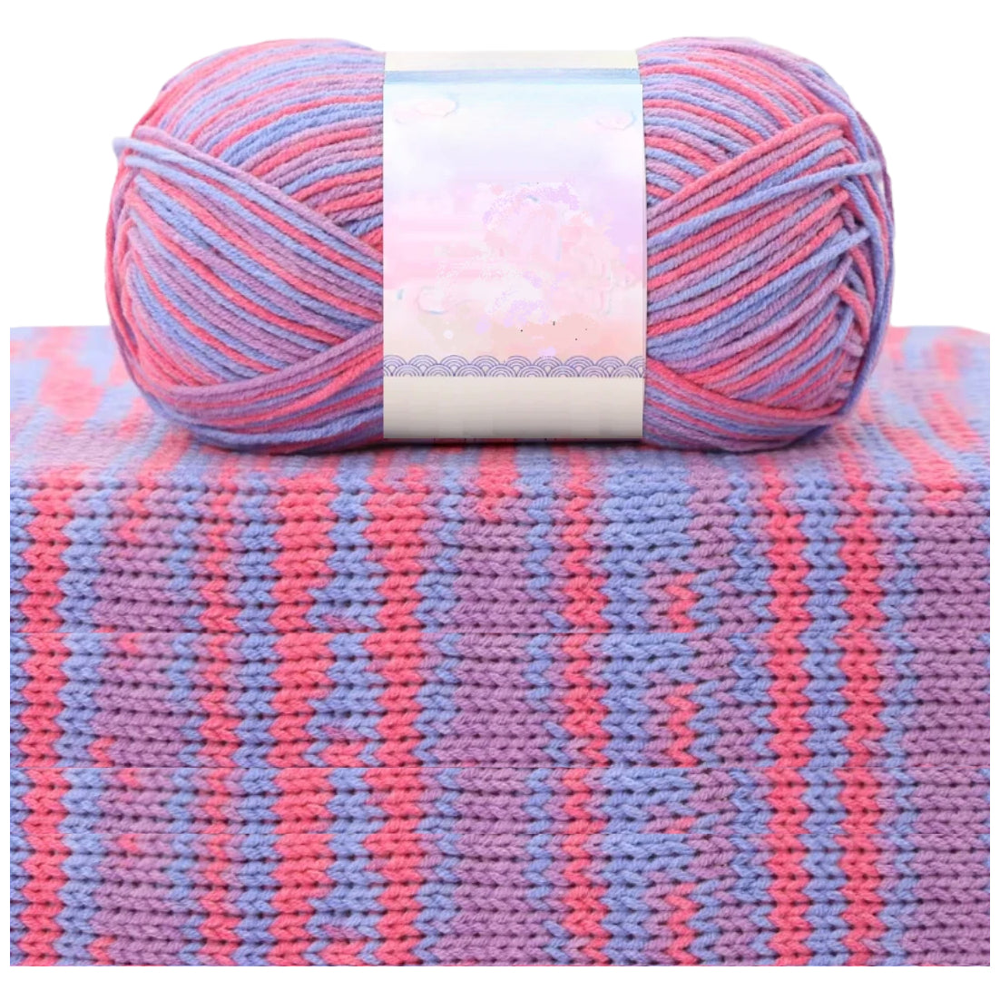 1.5mm Multicolored Fancy Yarn for Knitting & Crocheting Sweaters, Scarves & DIY Crafts, 50 Grams/1.76oz 175 yards