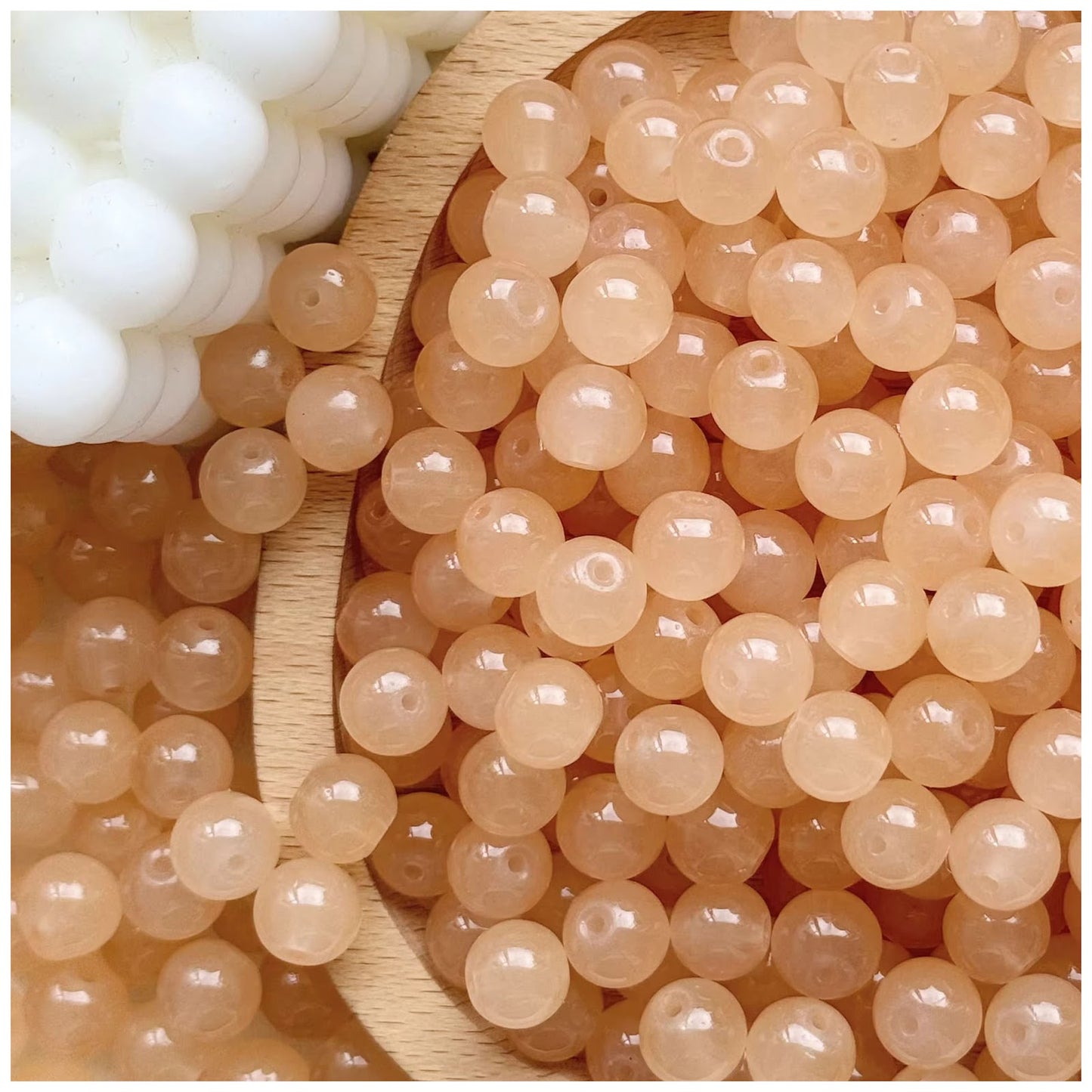 8mm Natural Rose Quartz Gemstone Round Beads for Jewelry Making, Pack of 100