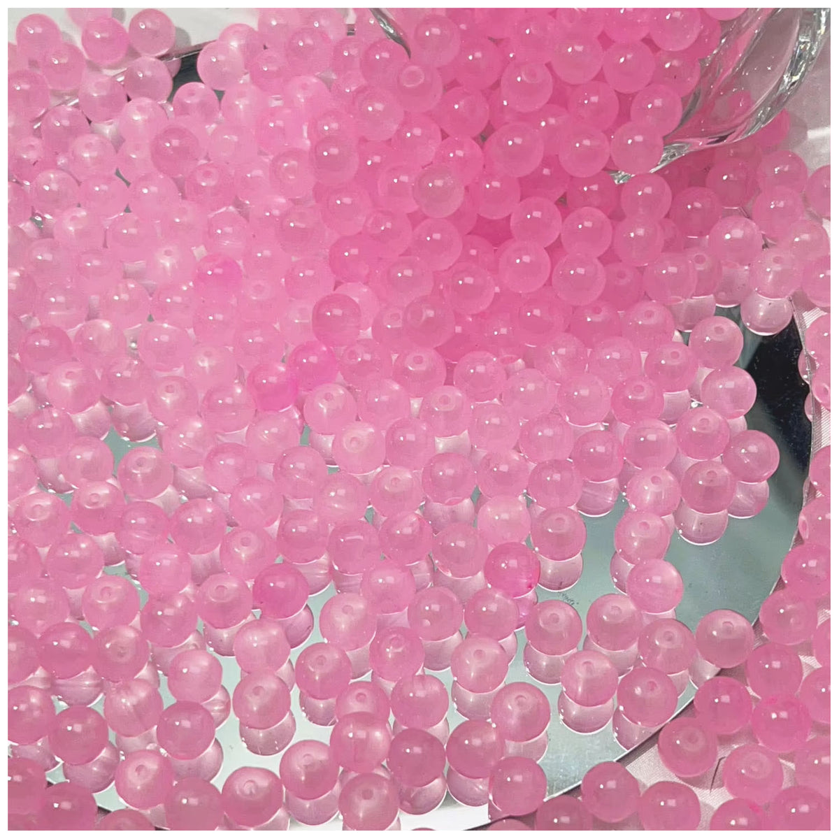 8mm Natural Rose Quartz Gemstone Round Beads for Jewelry Making, Pack of 100