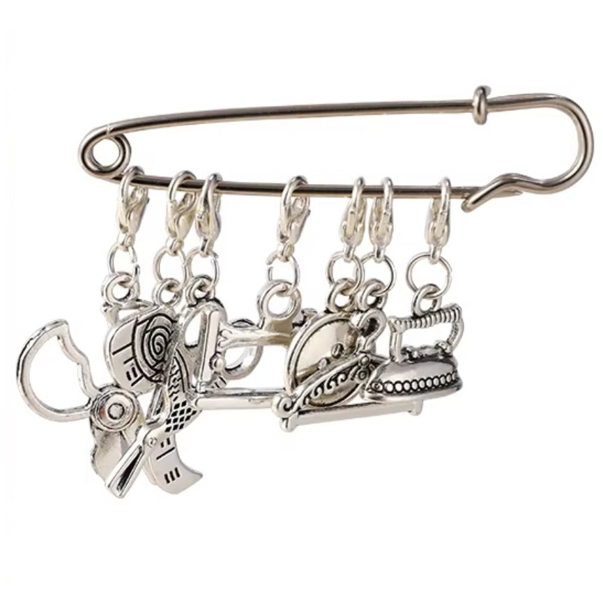 Colorful Enamel Stitch Marker Charms with Clasps for Knitting, Crochet, and Crafting