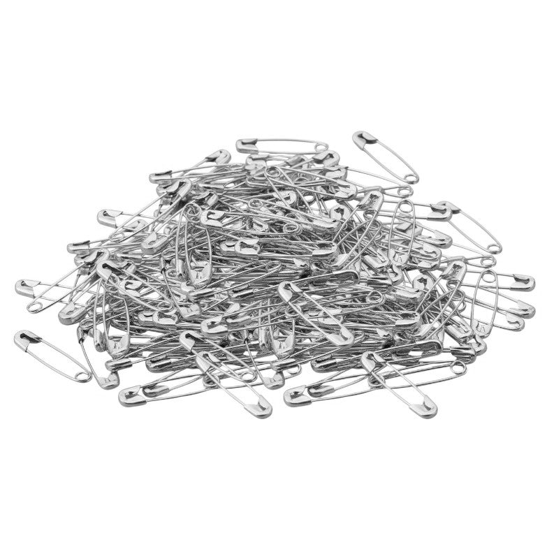Heavy Duty Silver Safety Pins Bulk Pack for Sewing Diapers Bandages and Race Bibs