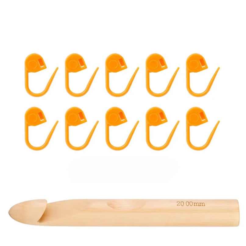 Wooden Handle Crochet Hook Set with Bamboo Needles & Stitch Markers