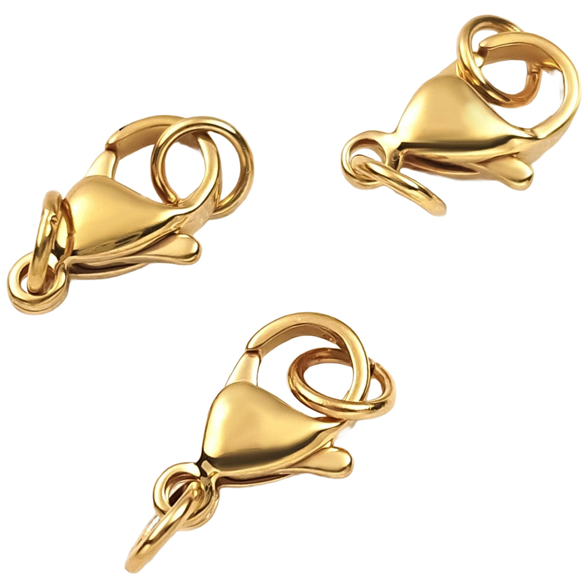 Lobster Claw Clasps with Jump Rings for Jewelry Making Necklace and Bracelet Closures, Pack of 3