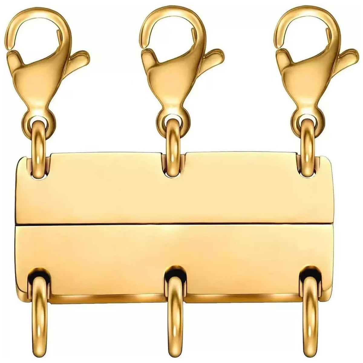 Magnetic Necklace Layering Clasp Separator in Gold for Multi Strand Chains and Secure Jewelry Closure