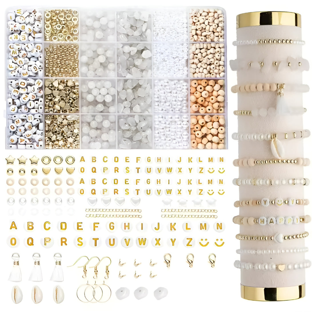 Natural Stone Beads Jewelry Making Kit Irregular Gemstone Supplies for DIY Bracelets Necklaces Earrings Adults