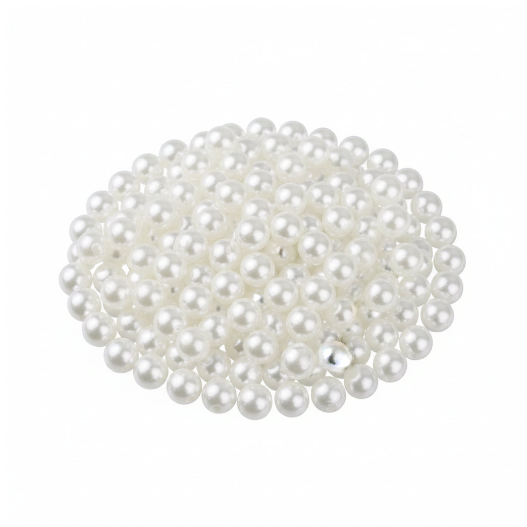 Round Pearl Beads for Jewelry Making with Holes for Bracelets, Necklaces, Earrings, and DIY Craft Projects
