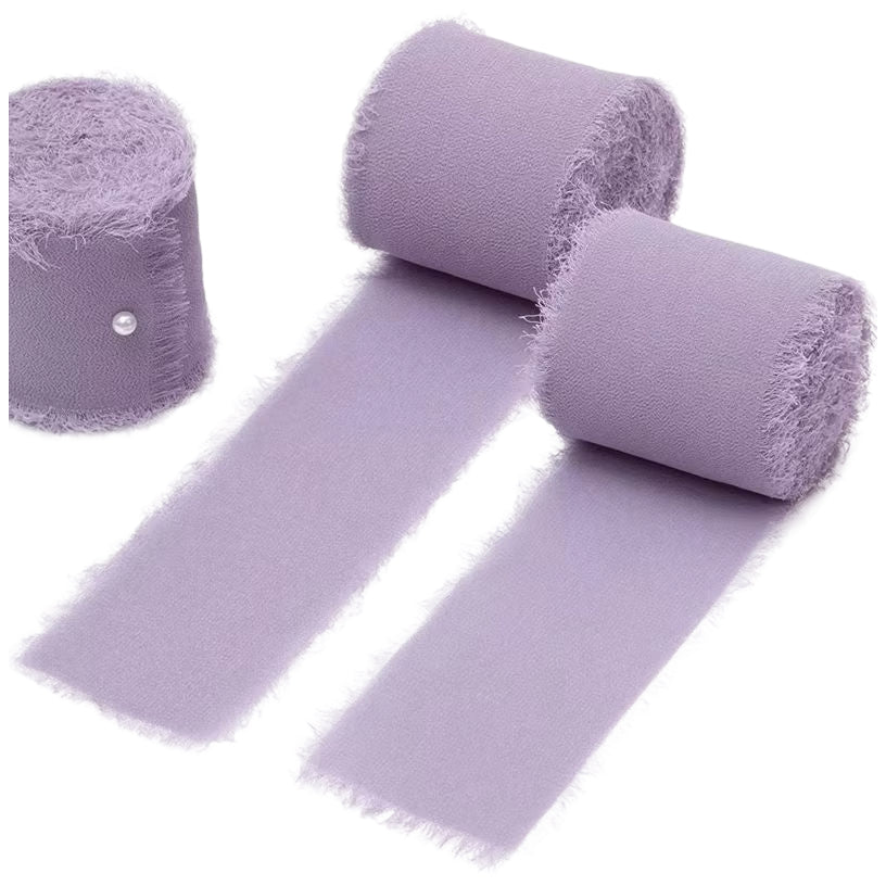 Chiffon Silk Ribbon 1.5 Inch x 10 Yards for Wedding Bouquets, Invitations, and Decorations, Pack of 2