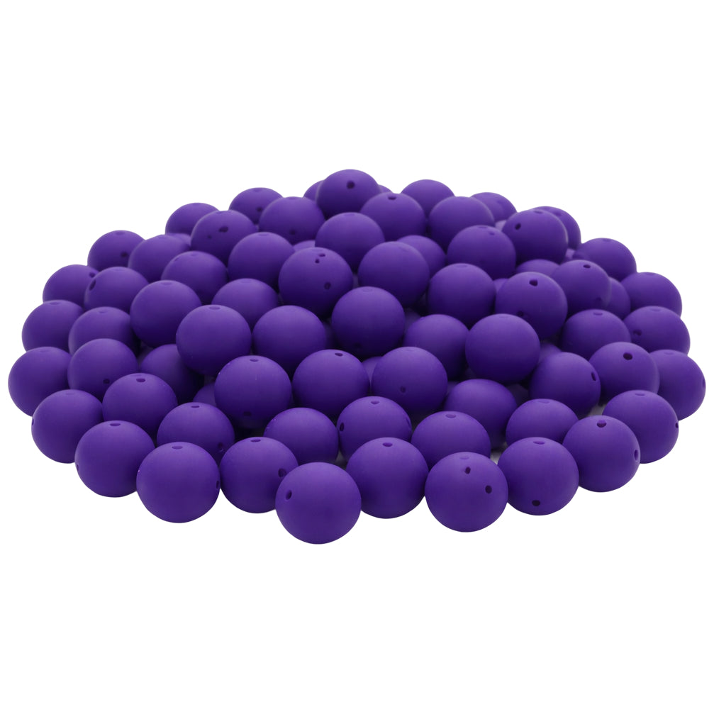 15mm Silicone Beads for Keychains Bracelets Pens Crafts Bulk Round Beads DIY Jewelry Making, Pack of 100