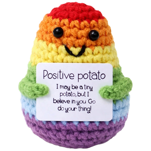 Positive Crochet Plush with Emotional Support Card Cute Funny Knitted Decor for Halloween Thanksgiving Gifts