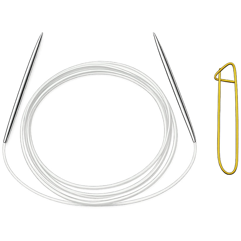 Stainless Steel Circular Knitting Needles with Stitch Holder for Hats Sleeves Scarves Baby Sweaters and Small Projects