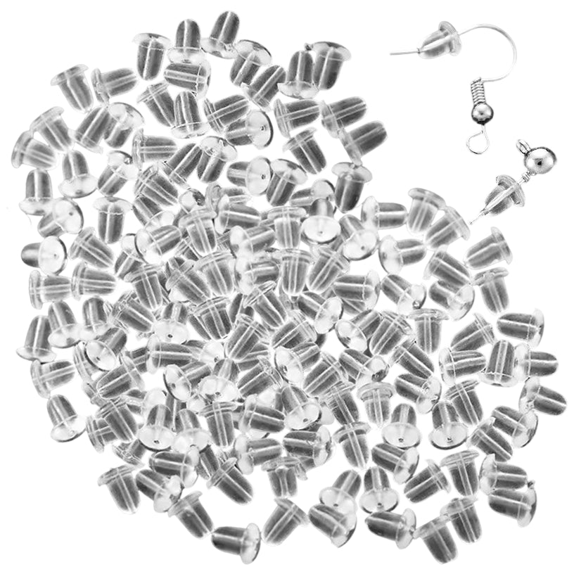 Soft Clear Silicone Earring Backs for Studs, Hypoallergenic Replacement Stoppers for Secure Everyday Wear