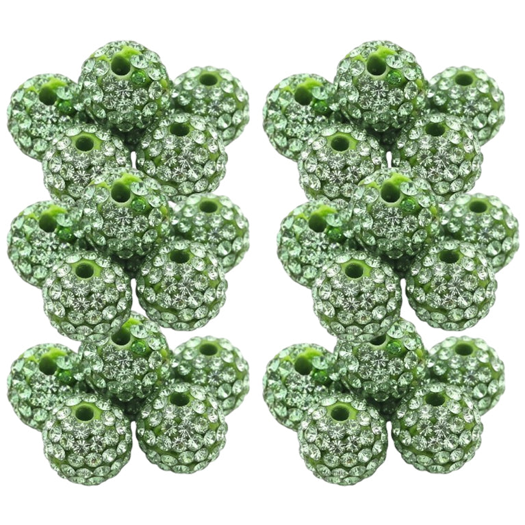 10mm White Rhinestone Beads for Jewelry Making Round Disco Crystal Beads for DIY Bracelets, Earrings and Necklaces