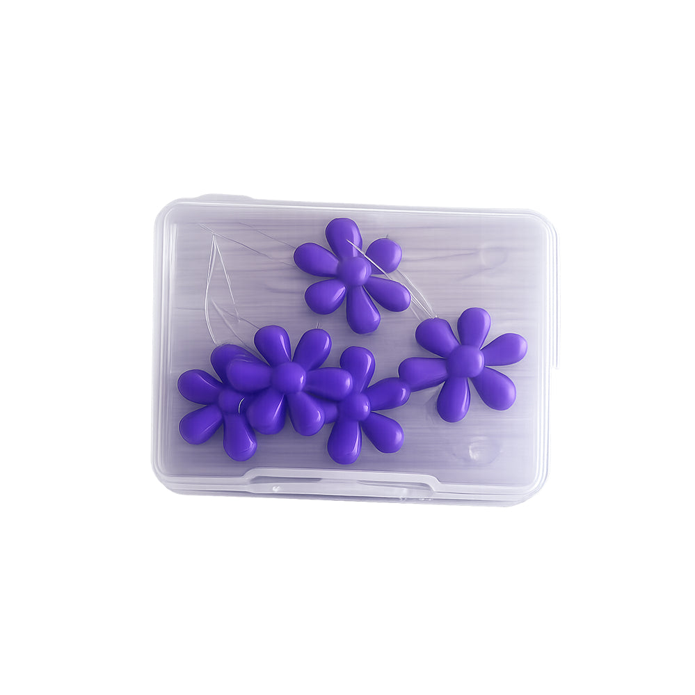Embroidery Needle Threader Tool with Plastic Flower Head for Sewing Knitting Quilting Crafts, Pack of 5
