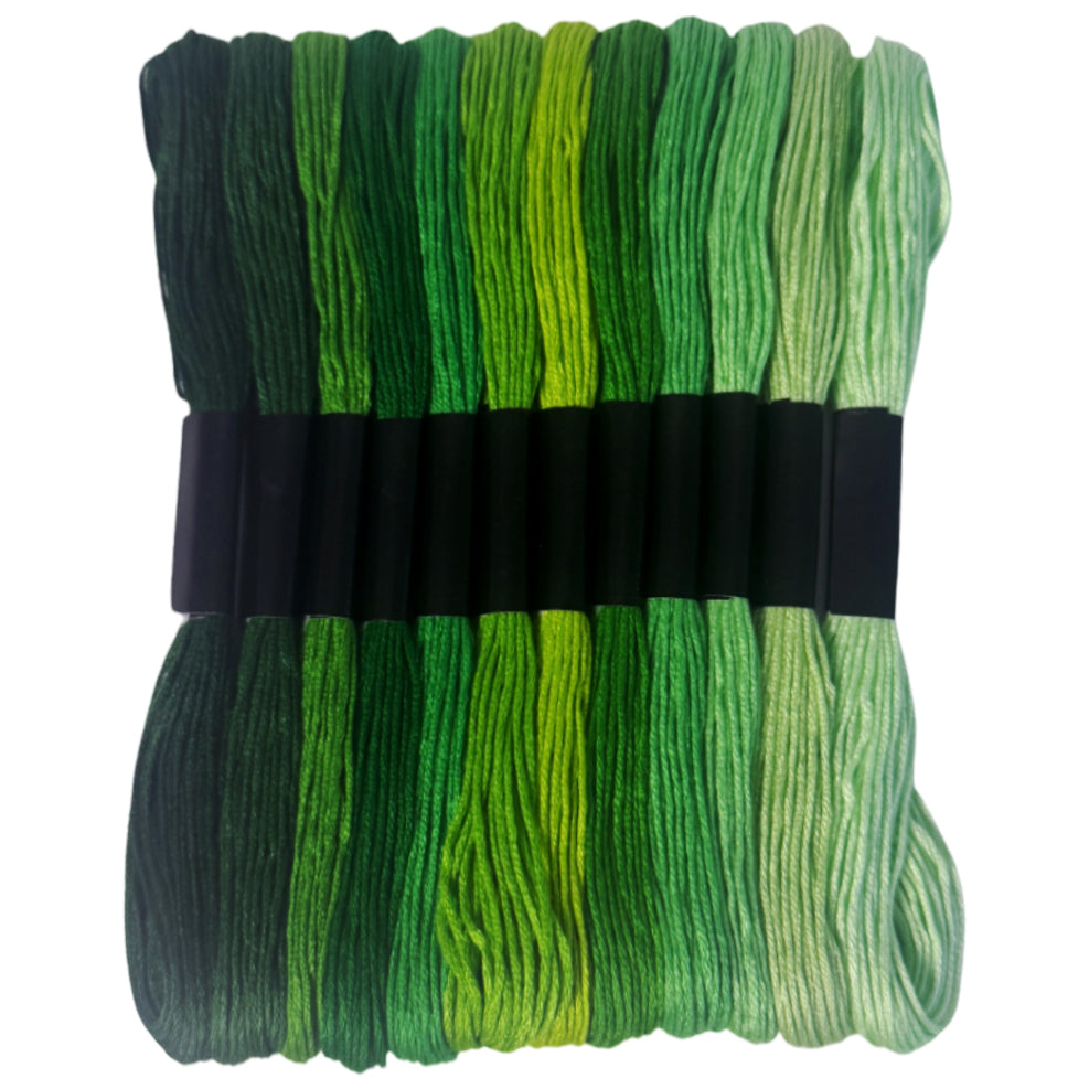 12 Shades Gradient Embroidery Floss, 8M Six-Strand Thread for Cross Stitch and Craft Projects