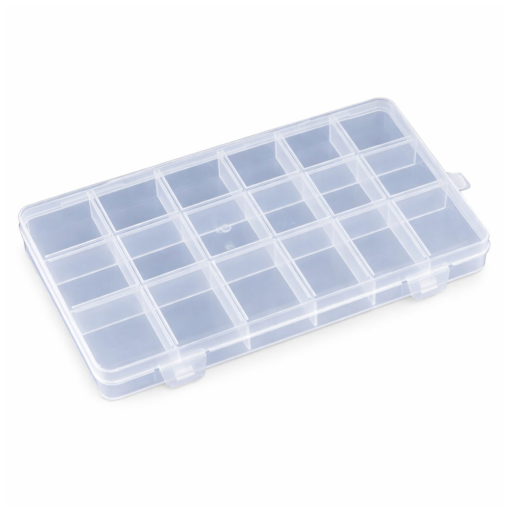 Clear Grid Plastic Bead Organizer Box with Dividers for Bead Art and Craft Storage Supplies