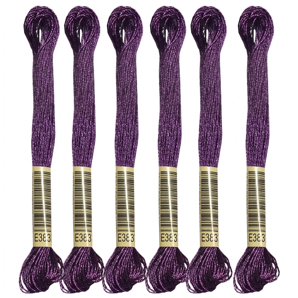 6-Skein Metallic Embroidery Floss for Cross Stitch, Friendship Bracelets, String Art, and DIY Crafts