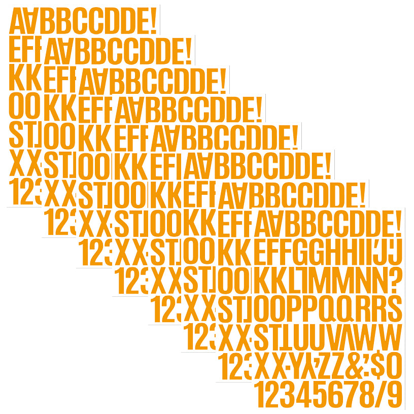 Colorful Cartoon Alphabet and Number Stickers Self Adhesive Vinyl Letters Decals for Classroom Signs Doors Mailboxes, Pack of 8