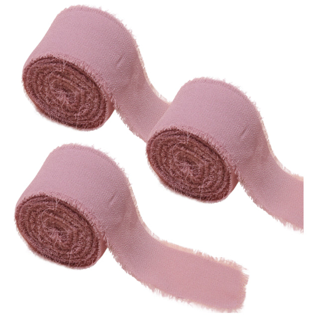 1.5 Inch Chiffon Ribbon 3 Rolls 15 Yards Total for Wedding Bouquets and Floral Decorations