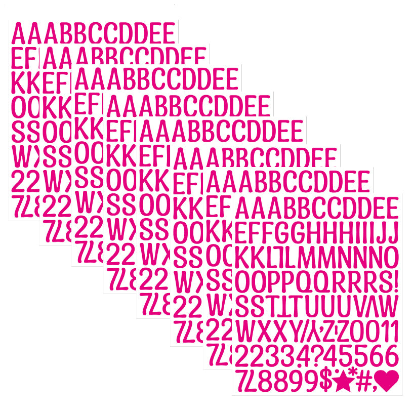 Colorful Cartoon Alphabet and Number Stickers Self Adhesive Vinyl Letters Decals for Classroom Signs Doors Mailboxes, Pack of 8
