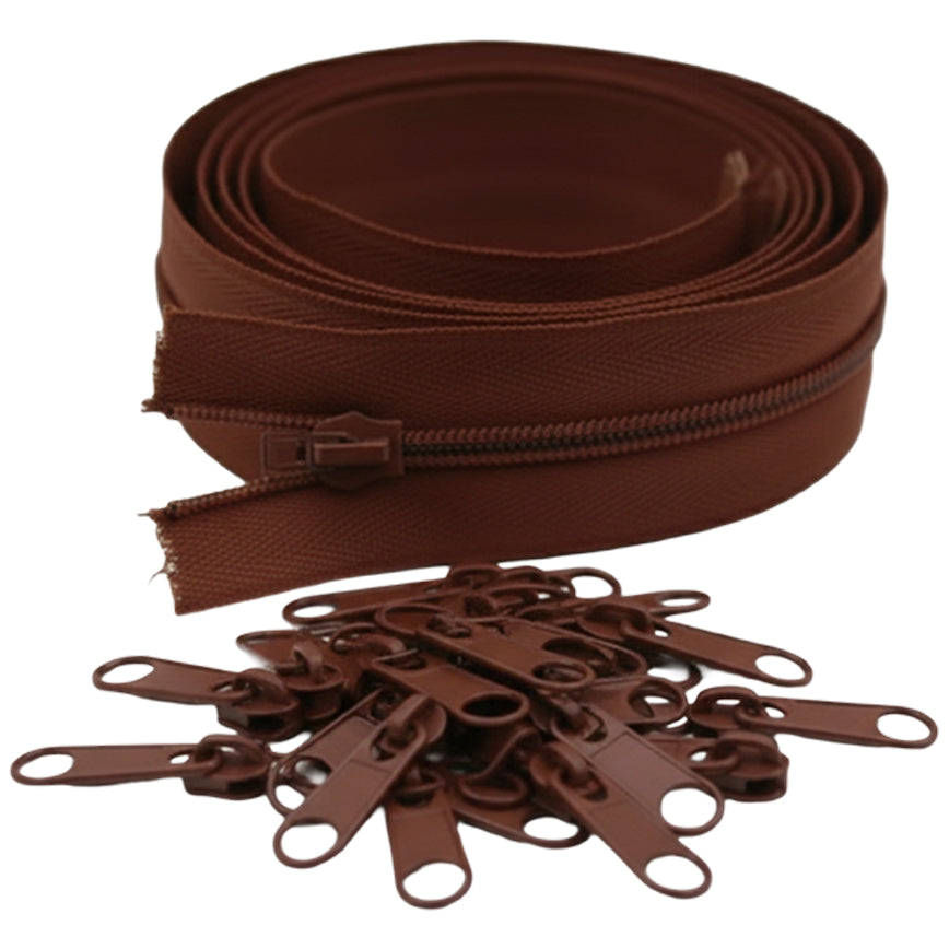 10 Yard Nylon Coil Zipper Roll with 25 Sliders Bulk Sewing Zippers for Bags Clothing Cushions and DIY Crafts