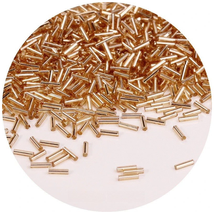 Glass Bugle Beads 2x6mm Mini Tube Seed Beads for Jewelry Making Crafts, Pack of 1200