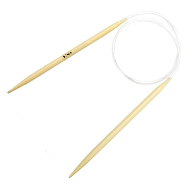 Carbonized Bamboo Circular Knitting Needles with Clear Cables – 47 Inches for Smooth Knitting