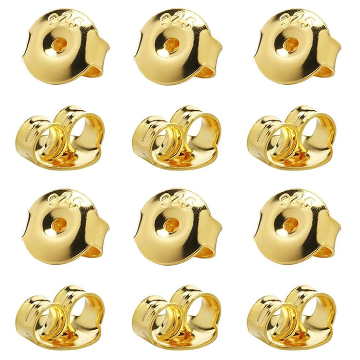 Hypoallergenic Earring Backs Replacements Secure Locking Stud Nuts for Earring Posts Jewelry Repair and DIY, Pack of 12