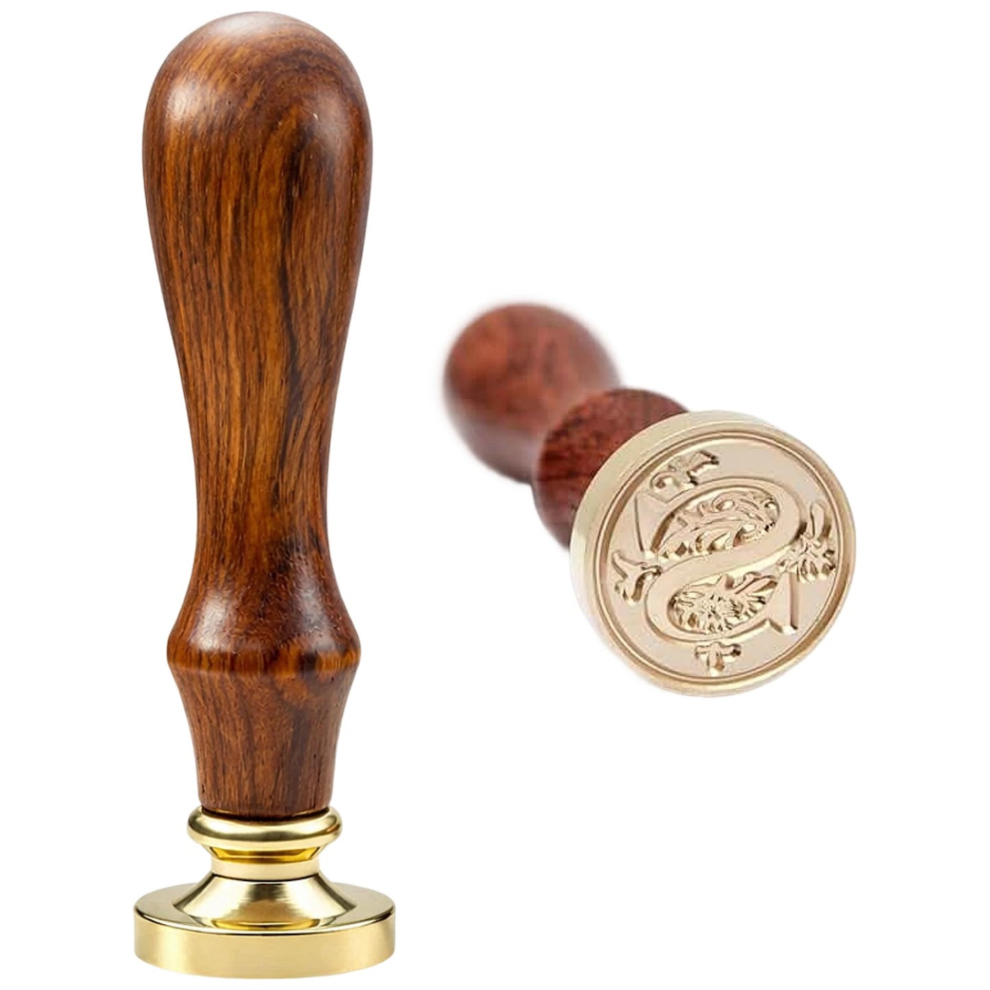 Traditional Initial Alphabet Wax Seal Stamp Brass Head Wooden Handle for Cards Envelopes Gift Wrap Wedding Invitations