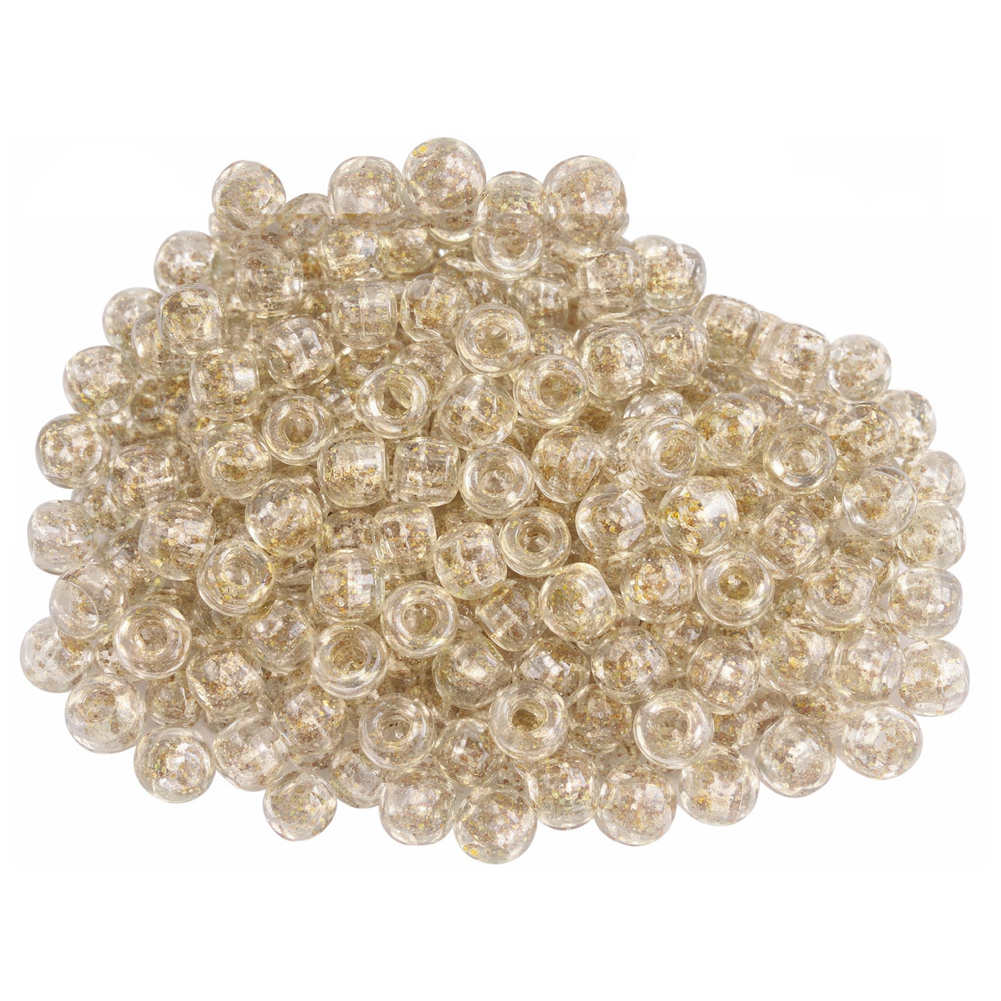 Plastic Pony Beads 6x9mm for Hair Braiding Bracelets Keychains and DIY Crafts, Pack of 300