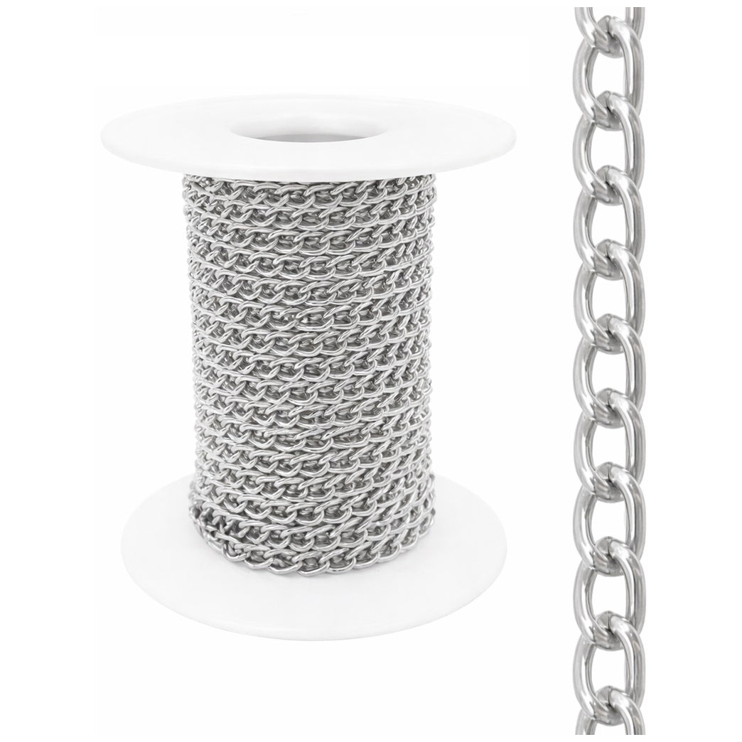 Plated Iron Rolo Link Cable Chain Roll for Jewelry Making Necklace Bracelet and DIY Craft Supplies