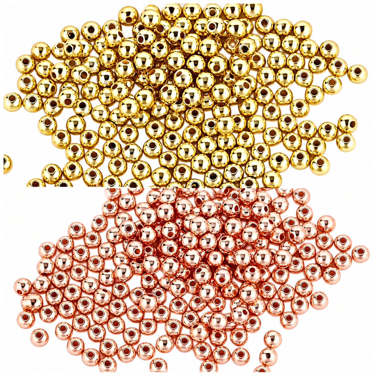 4mm Smooth Round Spacer Beads Coated Plastic Loose Ball Beads for Bracelet Jewelry Making