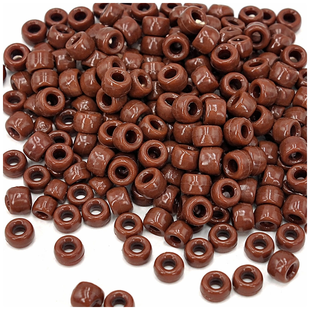 Plastic Pony Beads 6x9mm for Hair Braiding Bracelets Keychains and DIY Crafts, Pack of 300
