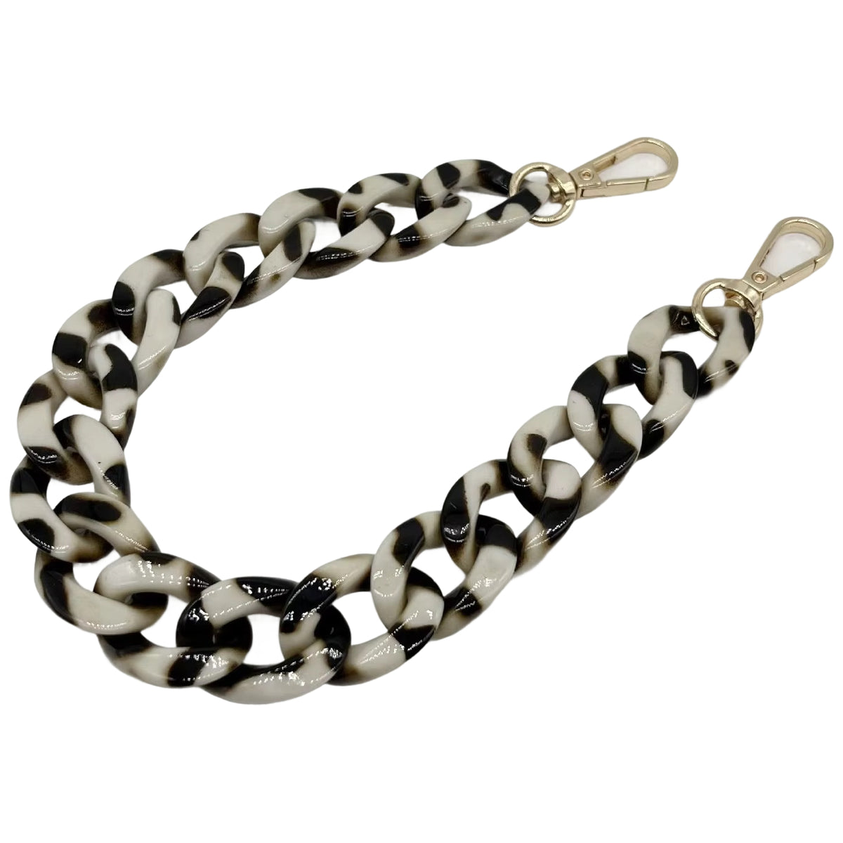 Large Acrylic Flat Chain Strap 14.57 Inch Replacement Handle for Handbags, Purses, and DIY Crafts