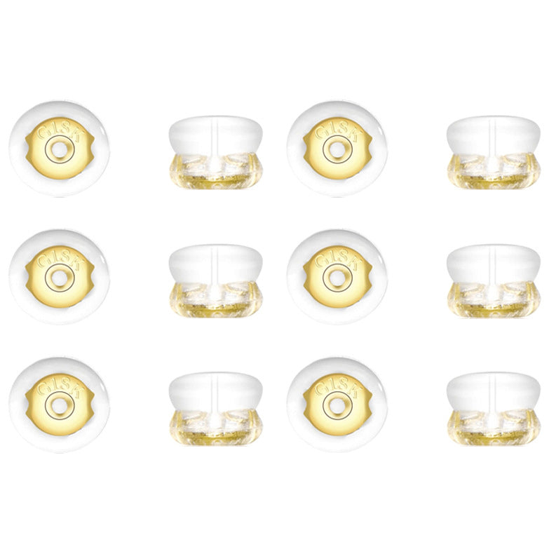 Silicone Locking Earring Backs for Studs and Heavy Earrings Hypoallergenic Clear, Pack of 12