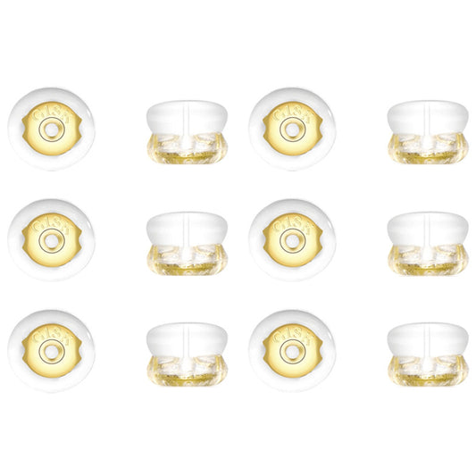 Silicone Locking Earring Backs for Studs and Heavy Earrings Hypoallergenic Clear, Pack of 12