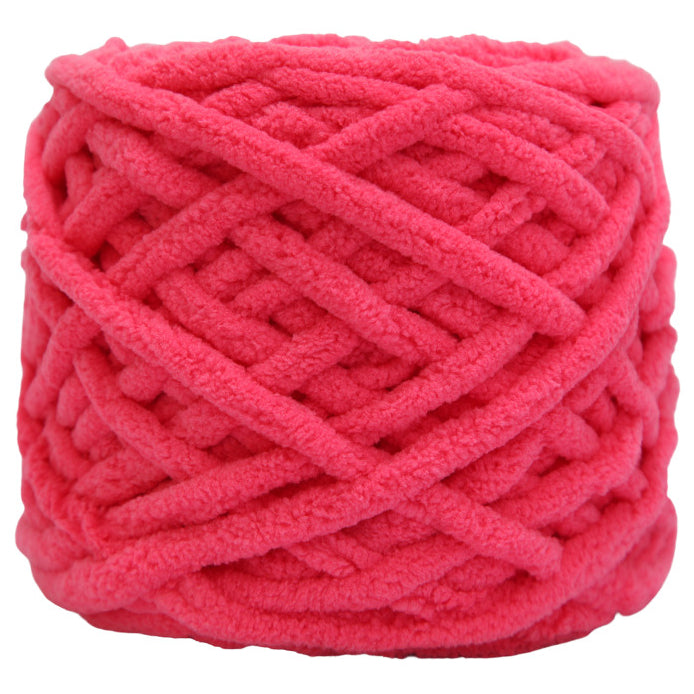 Watermelon Red Super Bulky Chenille Yarn for Knitting/Crochet, #6 Weight (55 Yards)