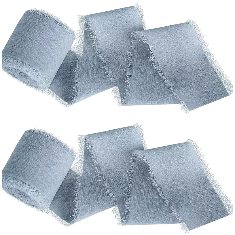 Chiffon Silk Ribbon 1.5 Inch x 10 Yards for Wedding Bouquets, Invitations, and Decorations, Pack of 2