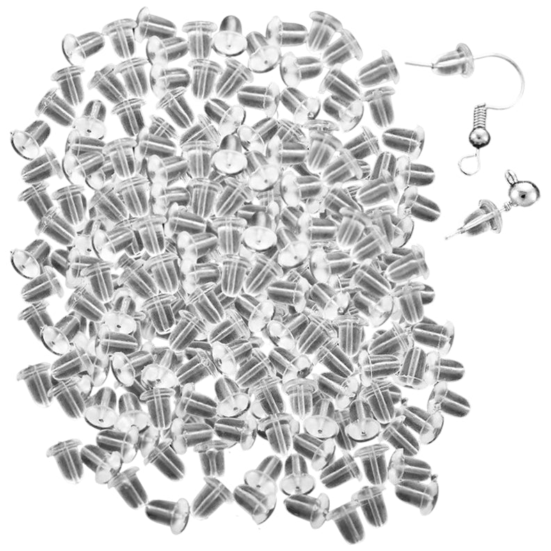 Soft Clear Silicone Earring Backs for Studs, Hypoallergenic Replacement Stoppers for Secure Everyday Wear