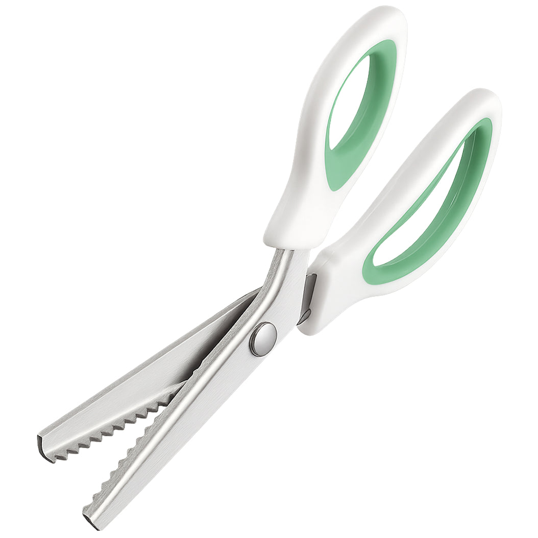 Stainless Steel Pinking Shears with Comfort Grip for Sewing, Crafts, and Dressmaking