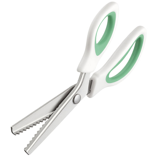 Stainless Steel Pinking Shears with Comfort Grip for Sewing, Crafts, and Dressmaking