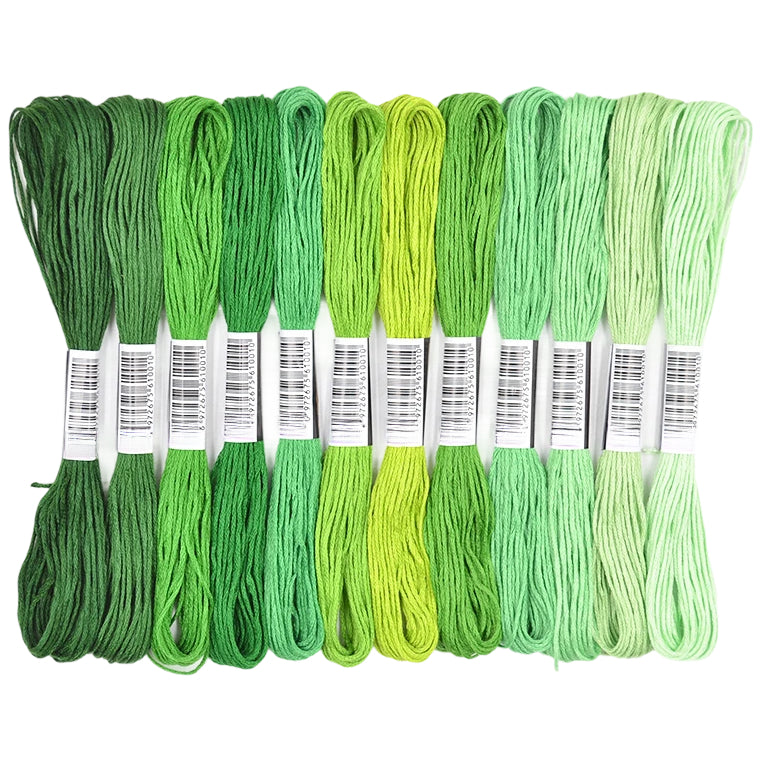 12 Skeins Embroidery Floss 6 Ply Polyester Variegated Threads 105 Yards for Cross Stitch Bracelet Knitting Craft