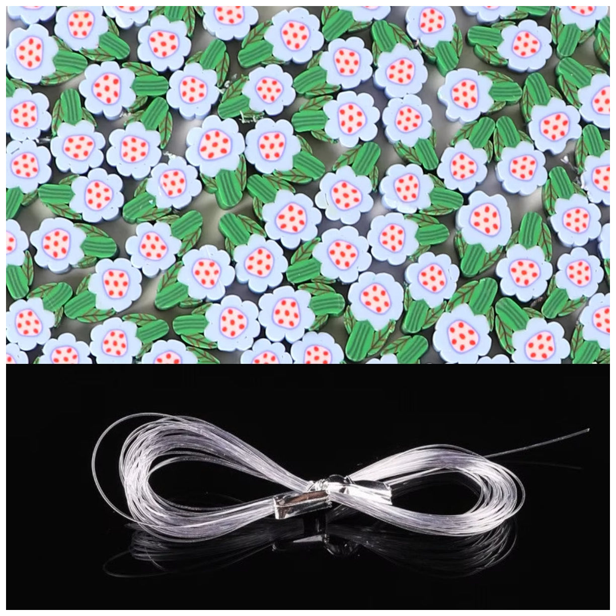 Sports Ball Polymer Clay Beads 8-11mm with Elastic String for Jewelry and DIY Crafts, Pack of 100