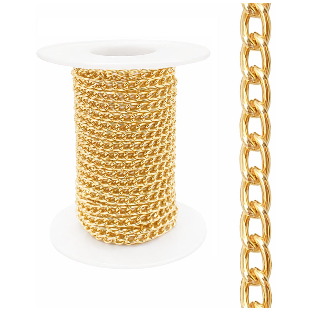 Plated Iron Rolo Link Cable Chain Roll for Jewelry Making Necklace Bracelet and DIY Craft Supplies