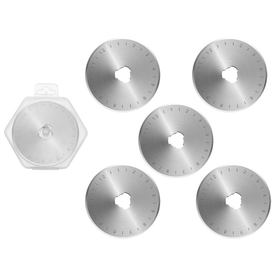 Rotary Cutter Replacement Blades Compatible with Olfa and Fiskars for Quilting, Sewing, Scrapbooking and Craft Cutting Tools